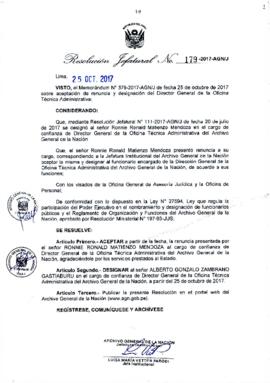 Resolución Jefatural N° 179-2017-AGN/J