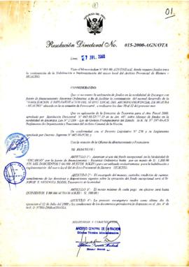 Resolución Directoral N° 015-2000-AGN/OTA