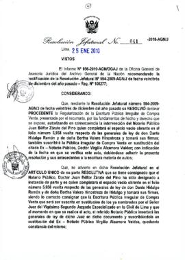 Resolución Jefatural N° 041-2010-AGN/J