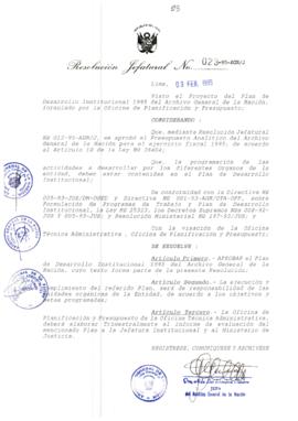 Resolución Jefatural N° 023-1995/AGN/J