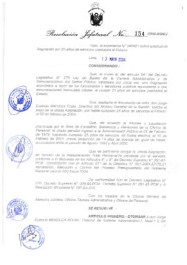 Resolución Jefatural N° 154-2004-AGN/J