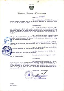 Resolución Directoral N° 26-84-AGN/OA