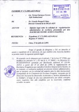 INFORME 172-2005-AGN-OGAJ