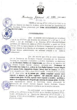 Resolución Jefatural N°044-2001/AGN/J