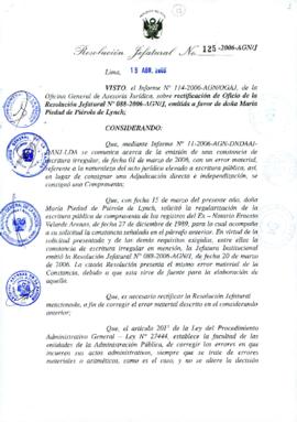 Resolución Jefatural N° 125-2006-AGN/J