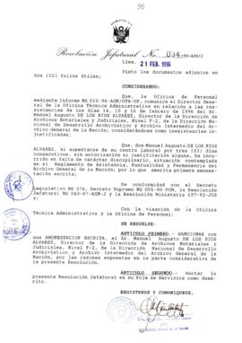 Resolución Jefatural N° 034-1996/AGN/J