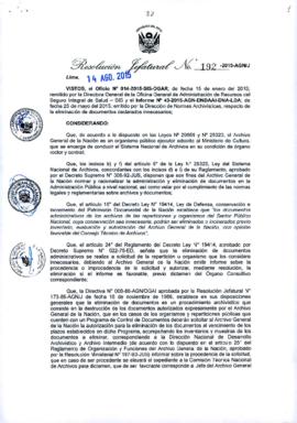 Resolución Jefatural N° 192-2015-AGN/J