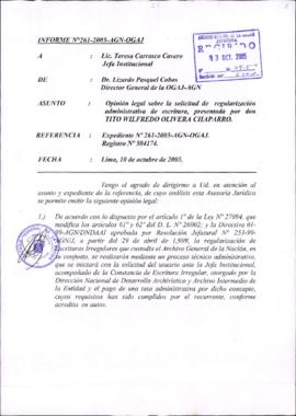 INFORME 261-2005-AGN-OGAJ