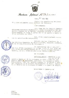 Resolución Jefatural N° 206-1-1992/AGN/J