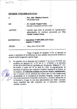 INFORME 012-2000-AGN-OGAJ