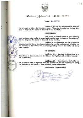 Resolución Jefatural N° 183-1983/AGN/J