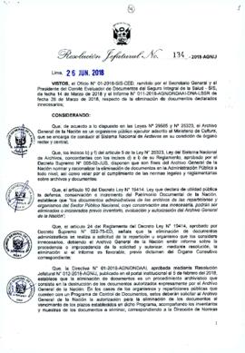 Resolución Jefatural N° 134-2018-AGN/J