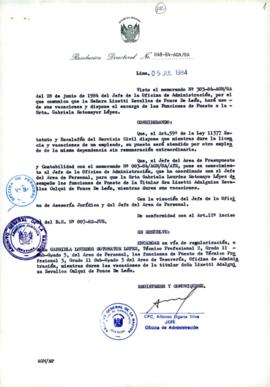 Resolución Directoral N° 48-84-AGN/OA