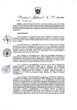 Resolución Jefatural N° 407-2013-AGN/J