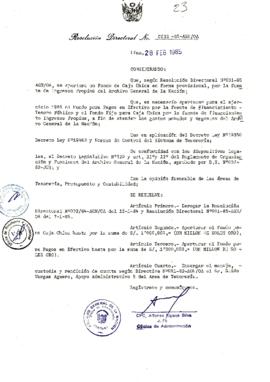 Resolución Directoral N° 23-85-AGN/OA