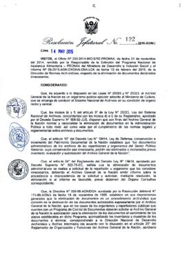 Resolución Jefatural N° 122-2015-AGN/J