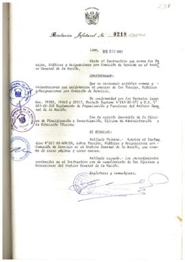 Resolución Jefatural N° 218-1983/AGN/J