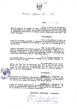 Resolución Jefatural N° 031-1990/AGN/J