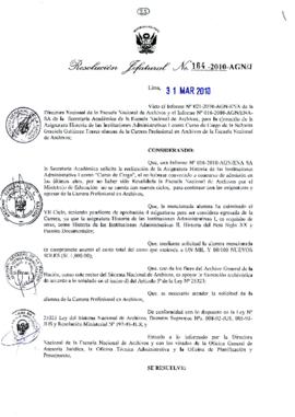 Resolución Jefatural N° 164-2010-AGN/J