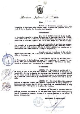 Resolución Jefatural N° 126-1991/AGN/J