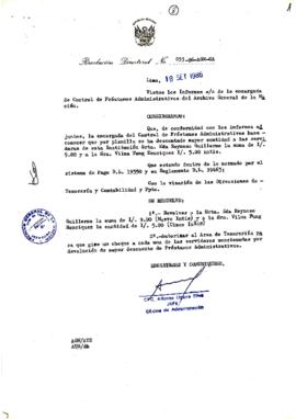 Resolución Directoral N° 93-86-AGN/OA