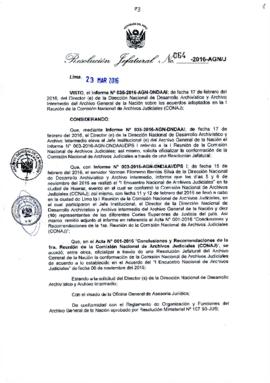 Resolución Jefatural N° 064-2016-AGN/J