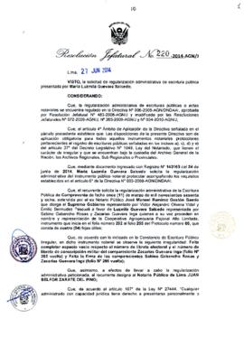 Resolución Jefatural N° 220-2014-AGN/J