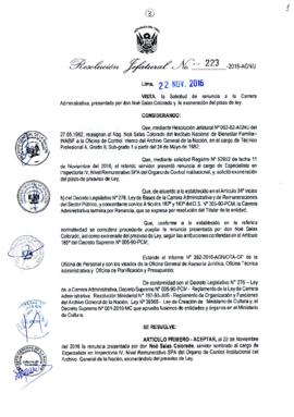 Resolución Jefatural N° 223-2016-AGN/J