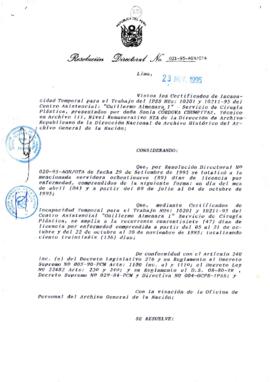 Resolución Directoral N° 021-95-AGN/OTA
