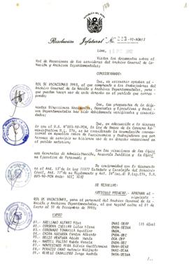 Resolución Jefatural N° 223-1992/AGN/J