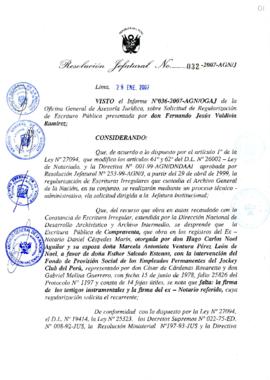 Resolución Jefatural N° 032-2007-AGN/J