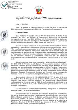 Resolución Jefatural N° 072-2020-AGN/J