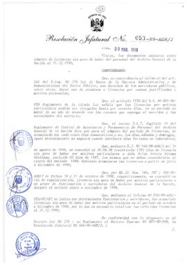 Resolución Jefatural N° 053-1999/AGN/J