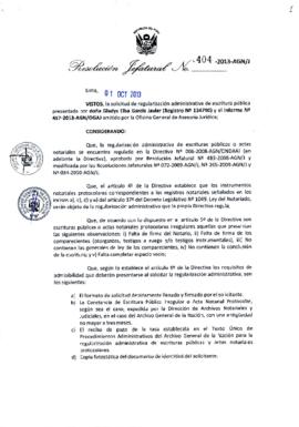 Resolución Jefatural N° 404-2013-AGN/J