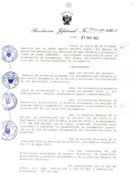 Resolución Jefatural N° 081-1997/AGN/J