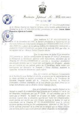 Resolución Jefatural N° 002-2002/AGN/J
