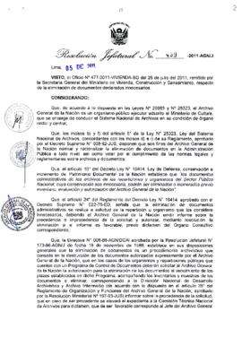 Resolución Jefatural N° 459-2011-AGN/J