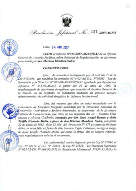 Resolución Jefatural N° 157-2007-AGN/J