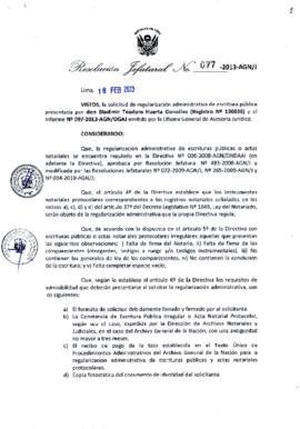 Resolución Jefatural N° 077-2013-AGN/J