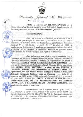 Resolución Jefatural N° 187-2000/AGN/J