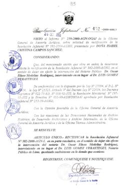 Resolución Jefatural N° 402-2000/AGN/J