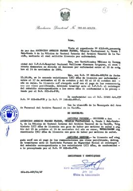 Resolución Directoral N° 88-84-AGN/OA
