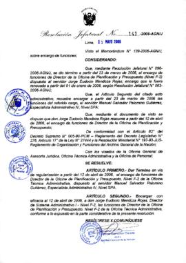 Resolución Jefatural N° 141-2006-AGN/J