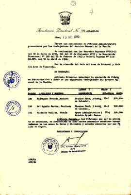 Resolución Directoral N° 42-85-AGN/OA