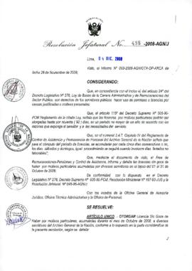 Resolución Jefatural N° 498-2008-AGN/J
