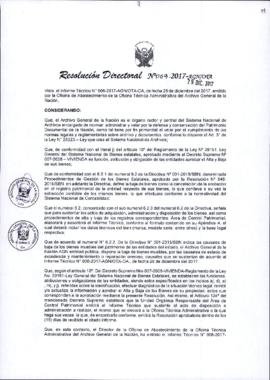 Resolución Directoral N° 069-2017-AGN/OTA