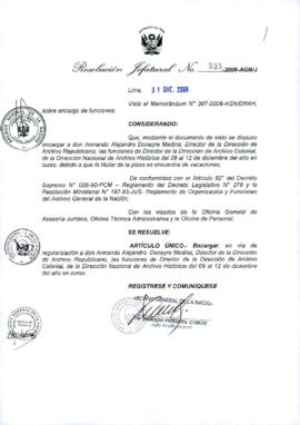 Resolución Jefatural N° 535-2008-AGN/J