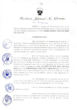 Resolución Jefatural N° 129-1999/AGN/J