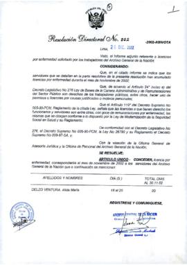 Resolución Directoral N° 022-2002-AGN/OTA