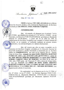 Resolución Jefatural N° 066-2003-AGN/J